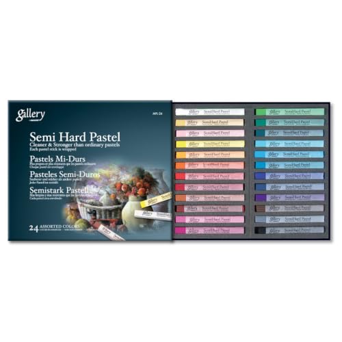 Mungyo Gallery Semi-Hard Pastels Cardboard Box Set of 24 - Assorted Colors