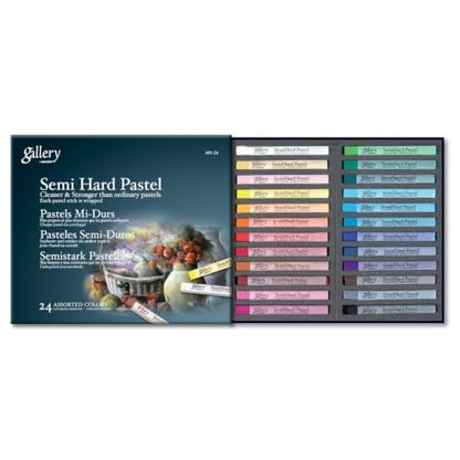 Mungyo Gallery Semi-Hard Pastels Cardboard Box Set of 24 - Assorted Colors