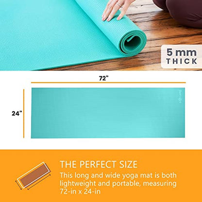 Sol Living Travel Yoga Mat - Natural Tree Rubber for Extra Grip - Non-Slip, Foldable, Eco-Friendly - Perfect for On-the-Go Yoga, Pilates, Fitness, Meditation - 24" x 72", Green - color: Green
