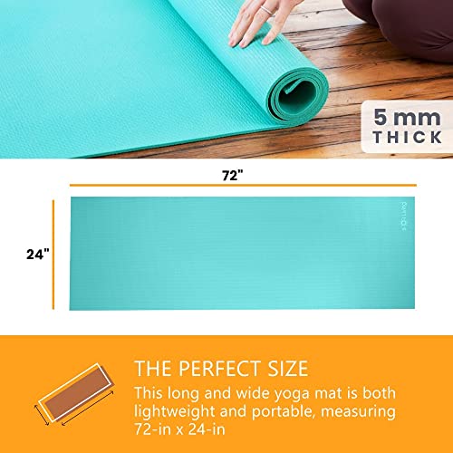 Sol Living Travel Yoga Mat - Natural Tree Rubber for Extra Grip - Non-Slip, Foldable, Eco-Friendly - Perfect for On-the-Go Yoga, Pilates, Fitness, Meditation - 24" x 72", Green - color: Green