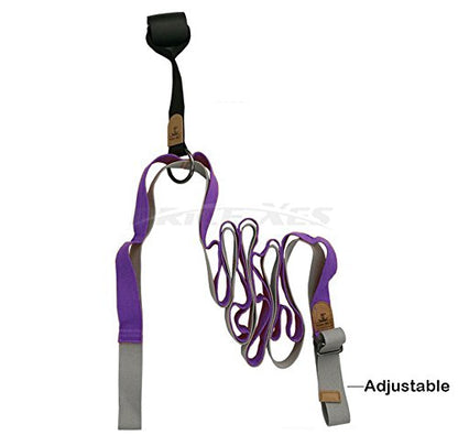 Leg Stretch Band - To Improve Leg Stretching - Easy Install on Door - Perfect Home Equipment For Ballet, Dance And Gymnastic Exercise Flexibility Stretching Strap Foot Stretcher Bands - color: upgrade purple