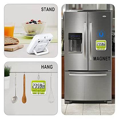 4-in-1 Digital Timer with Count Up/Down, Clock & Alarm, Ring & Silent Modes - color: Green