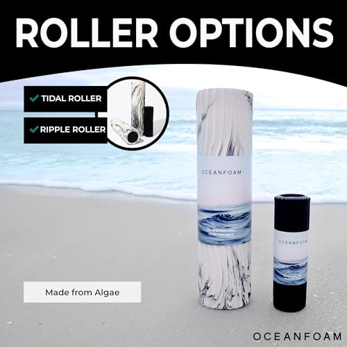 Oceanfoam Tidal Roller - Magenta - Muscle Massage Foam Roller for Back Pain & Stretching - Firm and Ergonomic Wide Wave Textured - Yoga, Athletics, & Wellness - Full Size, 20" x 5" - color: Magenta