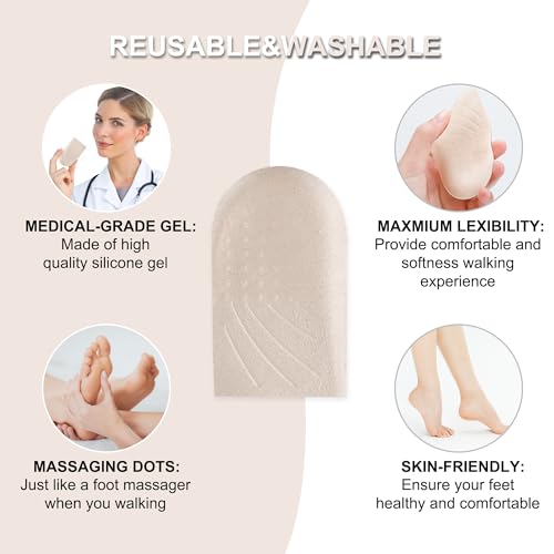 2 Pairs 3 Layers Medial & Lateral Heel Wedge Silicone Insoles - Corrective Adhesive Shoe Inserts for Foot Alignment, Knock Knee Pain, Bow Legs, Osteoarthritis for Men and Women(Large) - style: LARGE-3 Layers