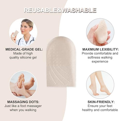 2 Pairs 3 Layers Medial & Lateral Heel Wedge Silicone Insoles - Corrective Adhesive Shoe Inserts for Foot Alignment, Knock Knee Pain, Bow Legs, Osteoarthritis for Men and Women(Large) - style: LARGE-3 Layers
