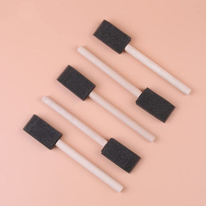 Artlicious 1 Inch Foam Brushes Wood Handle Paint Brush Set (Value Pack of 25) - Lightweight, Durable and Great for Acrylics, Stains, Varnishes, Art & Crafts - size: 1 Inch - 25 Pack