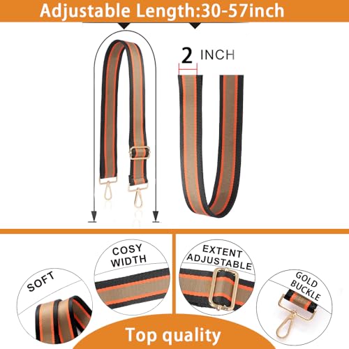 S-Jacorry Purse Strap Replacement Crossbody Wide Shoulder Strap Adjustable Canvas Straps Handbag Strap Replacement Belts - color: Gold Buckel-173