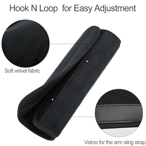 2Pcs Arm Sling Padding for Neck Arm Sling Strap Cushion Neck Pad Cushions Shoulder Brace Carry Strap Pads Elbow Wrist Injury Support Strap Padded Women Men Black Velvet - color: Black Velvet-2pcs