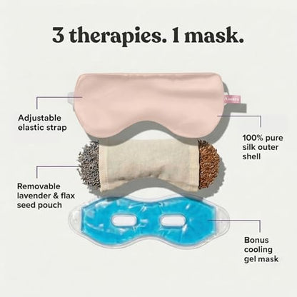 ASUTRA Silk Eye Pillow for Sleep, Light Pink - Filled w/Lavender (One Size) - color: Pink