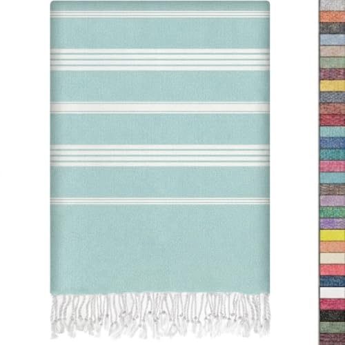 EPHESUS TOWELS Turkish Beach Towel - 38x70 inch Oversized - Sultan Design - Turkish Towel for Beach, Bath, Pool, Gym, Yoga - Prewashed, Lightweight, Quick Dry (Mint) - color: Mint