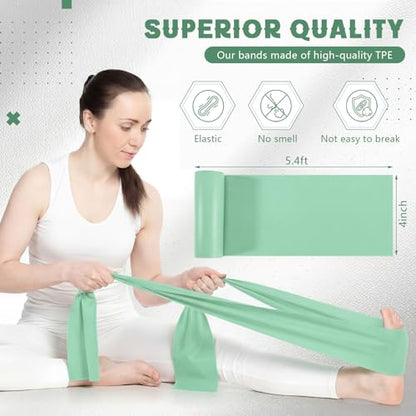 Shappy 10 Pack Resistance Bands, 5.4ft Long Exercise Band Bulk, Non-Latex Elastic Stretch Bands for Physical Therapy, Stretching, Rehab, Yoga, Pilates, Gym, Home Exercise - size: 20 lbs
