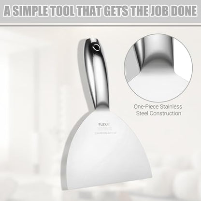 Putty Knife Set, 4Pcs 2",3",4",6" One Piece Putty Knives for Spackling | Drywall, Paint, and Wallpaper Removal, Premium Polished All-Metal Stainless Steel Putty Knife for Smooth Finish - size: 2"3"4"6"