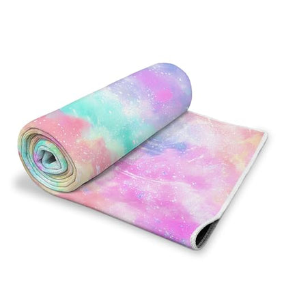 Yoga Mat Towel, Non-Slip, Super Absorbent, 72 x 27 in - color: Purple&green