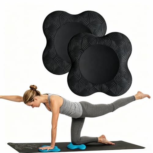 Yoga Knee Pad Cushion Extra Thick for Knees Elbows Wrist Hands Head Foam Yoga Pilates Work Out Kneeling pad - color: Black
