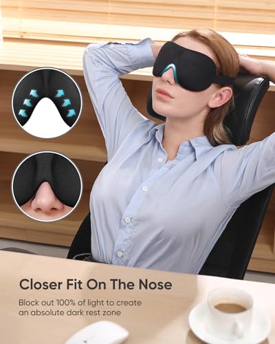 LKY DIGITAL Sleep Mask for Side Sleeper 3 Pack, Blackout 3D Eye Mask - color: Purple & Black & Red