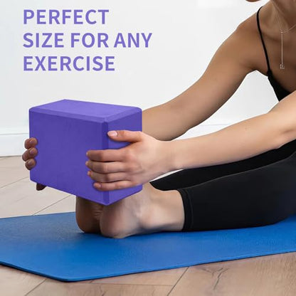 Yoga Blocks, Non Slip Yoga Bricks, Portable & Lightweight - color: 1팩-바이올렛-22.9x15.2x10.2cm(9x6x4인치), size: 9x6x4 IN