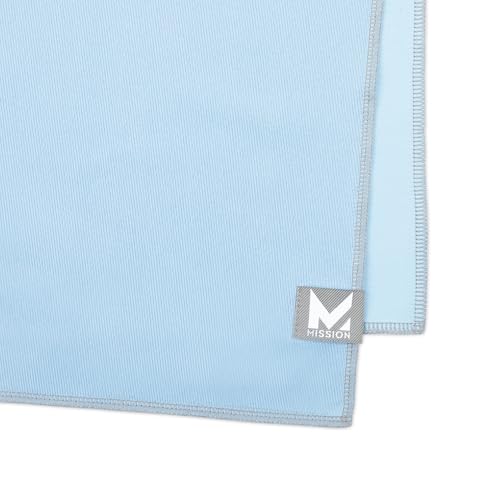 MISSION Max Plus Cooling Towel- Soft, Durable Microfiber - Cools Up to 3 Hours - UPF 50 Sun Protection - Machine Washable - color: Blue Bell
