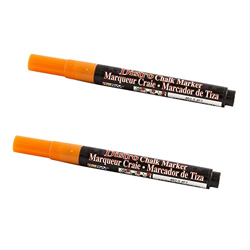 JAM PAPER Dustless Erasable Chalk Markers - Fine Point Liquid Chalk Marker - Orange - 2/Pack - color: Orange