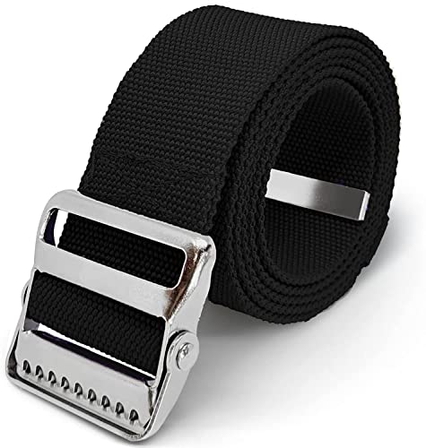 LiftAid Transfer and Gait Belt 60 Inch with Metal Buckle and Loop - Walking, Standing and Transfer Assist Aid for Seniors, Elderly Patients, Caregiver, Nurse, Therapist (Black) - color: Black