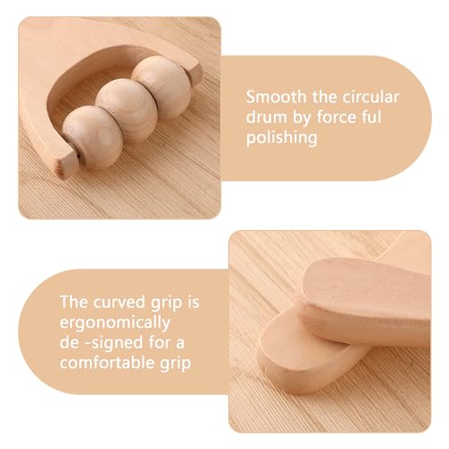 Abeillo 3Pcs Wooden Hand Massage Roller, Muscle Roller Stick, Manual Wood Therapy Massage Tools Massager Roller, for Relaxes Thigh, Leg, Hands Full Body Muscle Men Women - style: Style A