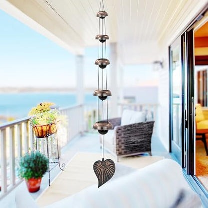 Cooper Leaf Temple Wind Chime,Wind Chimes 5 Bells, Feng Shui Wind Chimes - size: Five-Bodhi