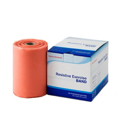 (Extra Light Level 1) Peach 50 Yard Sanctband Resistance Bands Professional Latex Elastic Band for Upper & Lower Body & Core Exercise, Physical Therapy, Pilates, at-Home Workout, & Rehab