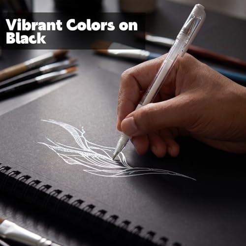 Black Paper Sketchbook 2 Pack, 7.6 × 10 in, 50 Sheets, Spiral Bound | 160gsm Acid-Free Black Paper, Mixed Media for Pencils, Chalk, Metallic Markers, Easy-Tear Pages, Lays Flat - size: 7.6×10 Inch (2 Pack )