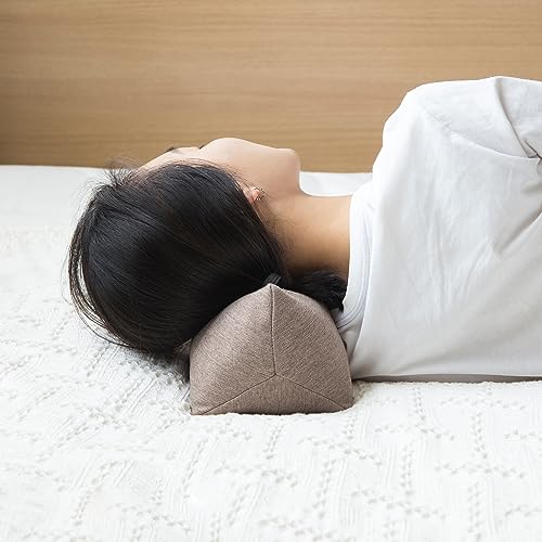 Buckwheat Neck Support Pillow Cervical Neck Cylinder Bolster Pillow,Buckwheat Hulls Adjustable Roll Pillow,Neck Pain Relief for Back and Side Sleepers Round Pillows for Lunch Break Brown, 6*15 inch - color: Brown