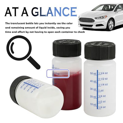 3PCS Car Touch Up Cups for Paint with Brushes,60ml Touch Up Paint Container with Ounce/ml Markings,Paints Touches Up Bottles with Mixing Ball for Fixing Auto Scratches/Damage
