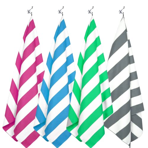 Your Choice Microfiber Beach Towel Sand-Free Quick Dry (67"x35"/60"x30") - color: M-light Blue Stripes, size: Extra Large(67x35")