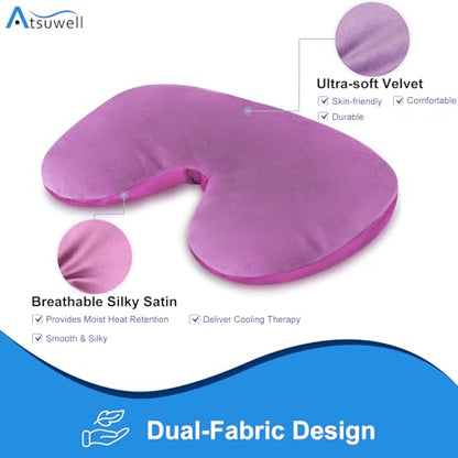 Atsuwell Sinus Mask Microwavable, Heated Eye Masks for Dry Eyes, Pink - color: Pink