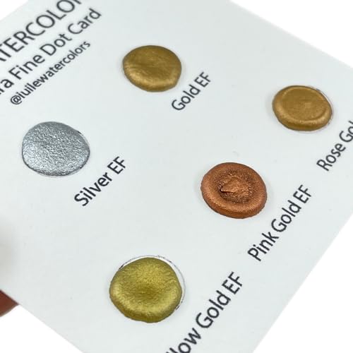 IUILE Handmade Watercolor Paints - Extra Fine Dot Card (5 colors). Metallic, Shiny, Shimmer - color: Extra Fine Dot