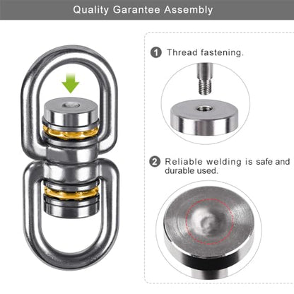 SELEWARE Heavy Duty Bearing Swing Swivel, 360° Rotation Hanging Accessory - color: Swivel Only, 2 Pack