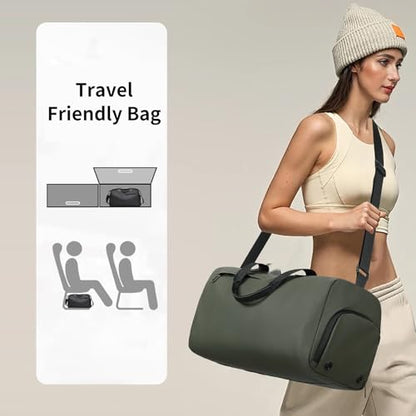 Handbag for Women Yoga Bag Large Capacity Yoga Pad Buckle with Shoe Compartment Water Bottle Sports Gym Bag Travel - color: B02-green
