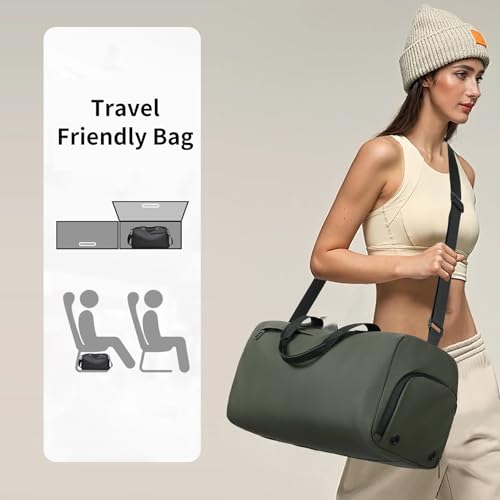 Handbag for Women Yoga Bag Large Capacity Yoga Pad Buckle with Shoe Compartment Water Bottle Sports Gym Bag Travel - color: B02-green