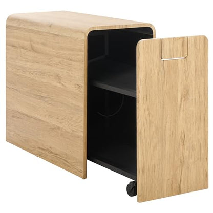 SEI Furniture - Sidekick Sport Equipment Rolling Rack - Transitional Design, Metal and Wood - Ideal for Bedroom, Living Room (HZ0123) - color: Oak