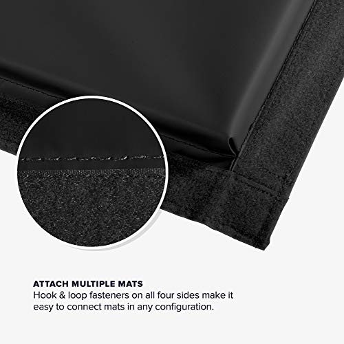 We Sell Mats Gymnastics Mat, Folding Tumbling Mat, Portable with Hook & Loop Fasteners - color: Black, size: 4 ft x 6 ft x 2 in