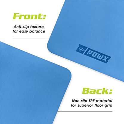 Extra Thick Yoga Mat for Women – TPE 10 mm-Thick Non-Slip Yoga Mat & Nylon Mat Strap – Men’s Fitness & Workout Mats for Home Gym – 26 x 74 In. Indoor-Outdoor Meditation & Exercise Mats by PowX (Blue)