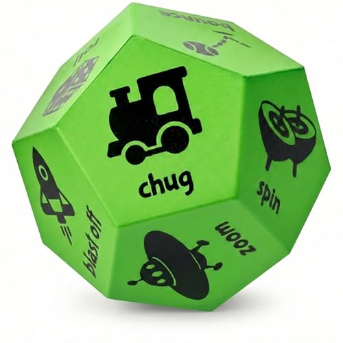 Exercise Dice for Kids, 12-Sided Foam Movement Dice, Active Play - color: Green
