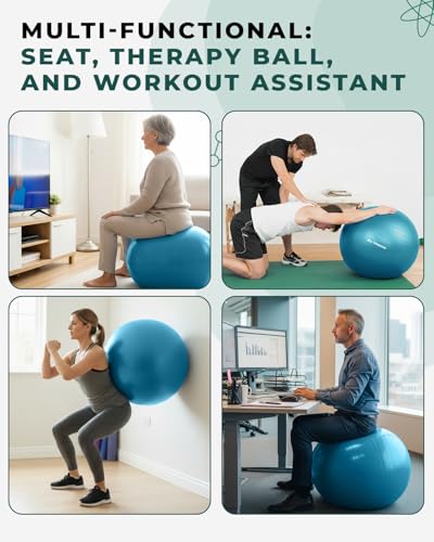 Trideer Exercise Ball for Physical Therapy, Core Strength, Stability & Balance Training, Swiss Ball for Yoga, Fitness & Rehabilitation - size: Firm Support-Large (23-26 inches/58-65 cm)