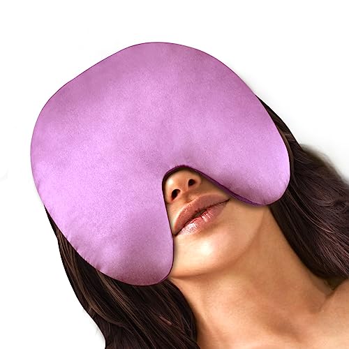 RelaxCoo Sinus Face Mask Heated for Headache，Dry Eyes, Migraine, Sinus Pressure Relief, Warm Cold Compress, Lavander Eye Pillow Weighted for Relaxation, Sleep, Yoga, Microwavable Eye Heating Pad - style: Purple 1 Pack