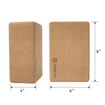 Travel Yoga Mat and Cork Yoga Block 2 Pack