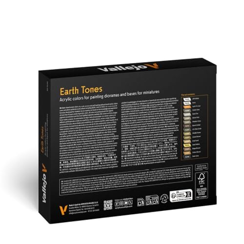 Vallejo - Model Color Effects Earth Tones Set | Modeling Acrylic Paints | 16 Bottles x 18 ml (0.60 fl.oz.) - style: Earth Tones