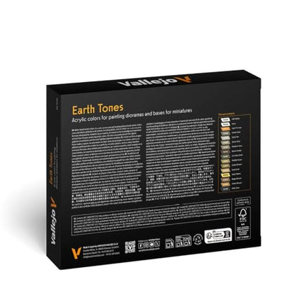 Vallejo - Model Color Effects Earth Tones Set | Modeling Acrylic Paints | 16 Bottles x 18 ml (0.60 fl.oz.) - style: Earth Tones