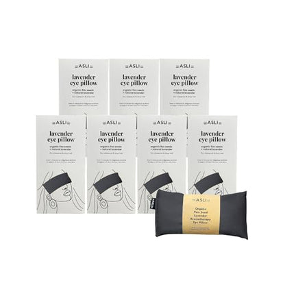 The Asli Co. [7 Packs] 2 in 1 Hot & Cool Therapy Handmade Eye Pillow (Charcoal Grey) Filled with 100% Natural Organic Flax Seeds & Lavender - Soothing and Calming Scent for Relaxation & Deep Sleep - color: Charcoal Grey