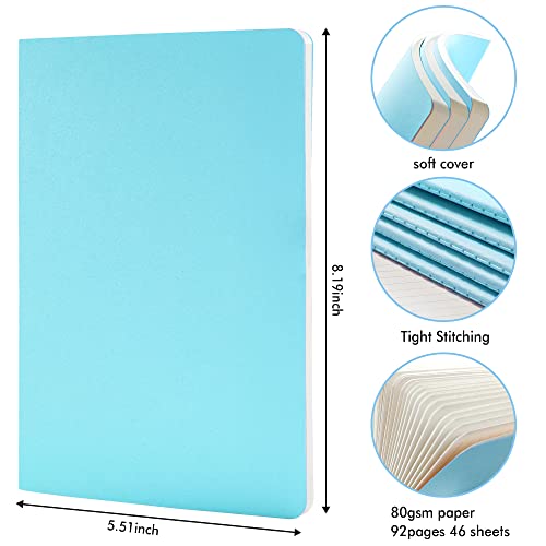 36 Pack Soft Cover Journal Bulk, Feela Lined Blank Travel Journal for Women Men Writing, Notebooks College Ruled for Work, Note Taking Notebook School Business Supplies, 8.2” x 5.5”, A5, Light Blue - color: 36 Light Blue