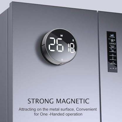 BlueSnail Kitchen Timer with LED Digital Display Smart Efficana for Home Classroom Gym Office, Volume and Brightness Adjustable Productivity Timer (Silvery) - color: Silvery