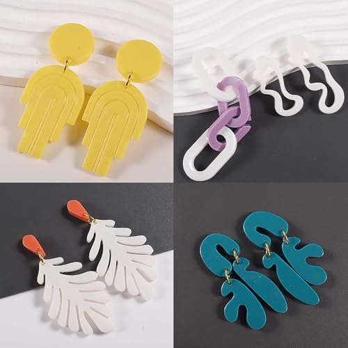 Attuslla 6 PCS Resin Earring Molds Silicone Jewelry Earring Molds Epoxy Resin Molds DIY Craft with Ear Hooks, Jump Rings for DIY Women Earrings, Pendants, Rings, Jewelry Craft Supplies - color: Style B
