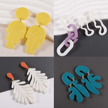 Attuslla 6 PCS Resin Earring Molds Silicone Jewelry Earring Molds Epoxy Resin Molds DIY Craft with Ear Hooks, Jump Rings for DIY Women Earrings, Pendants, Rings, Jewelry Craft Supplies - color: Style B