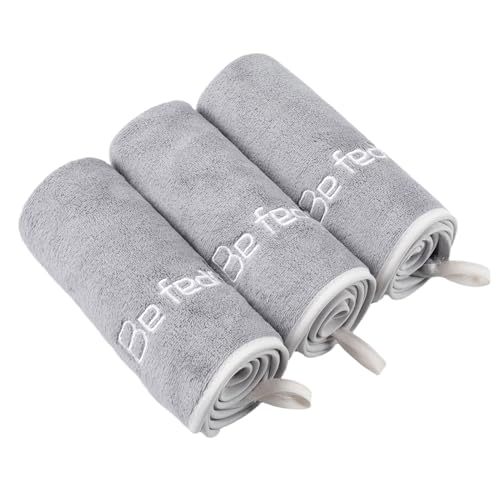 Microfiber Gym Towels for Men Women Workout - 14"x29" - Set of 3 - color: Cool Grey